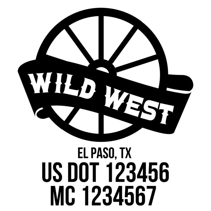 Company Name Truck Decal with 2 Regulation Lines, USDOT (Set of 2)