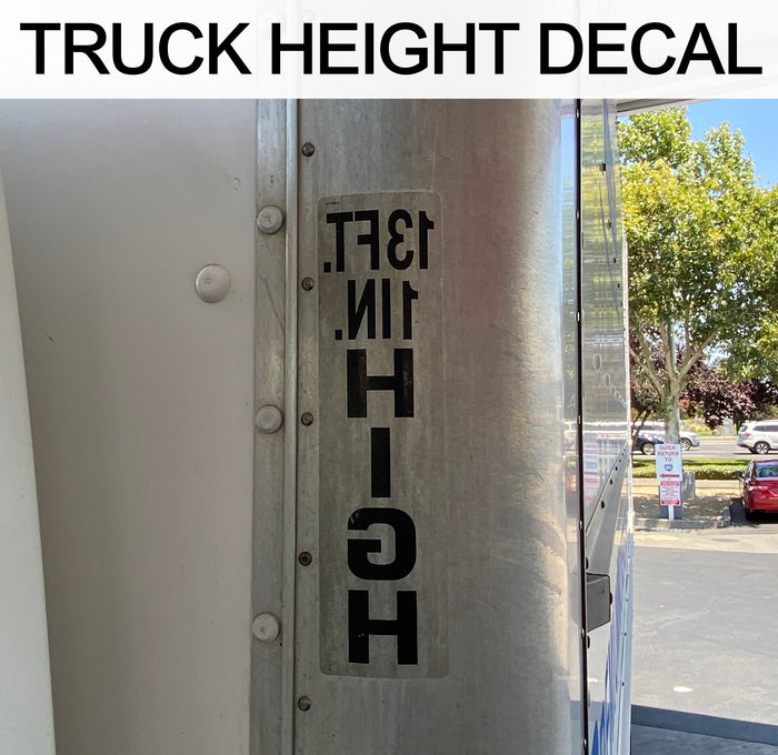 Reversed Truck Height Vertical Decal Stickers Mirror Style, (Set of 2)