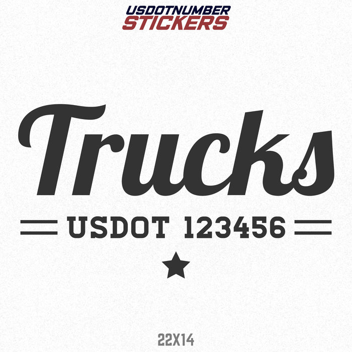 Company Name Truck Door Lettering with US DOT Decal Sticker (Set of 2)