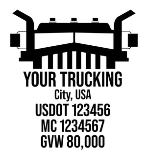 trucking company name door decal