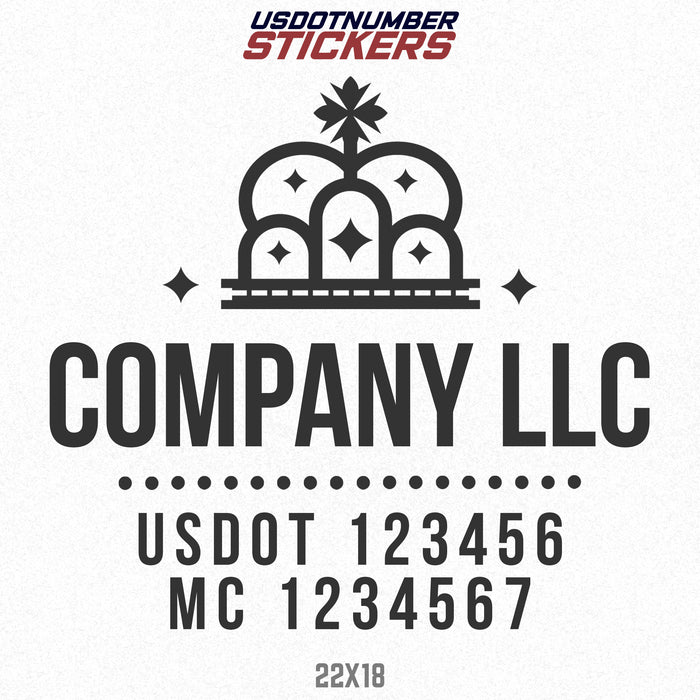 Company Name Lettering with US DOT & MC Decal Sticker (Set of 2)