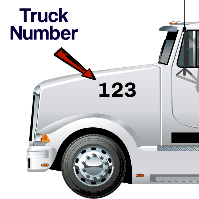 Truck Number Decal, (Set of 2)
