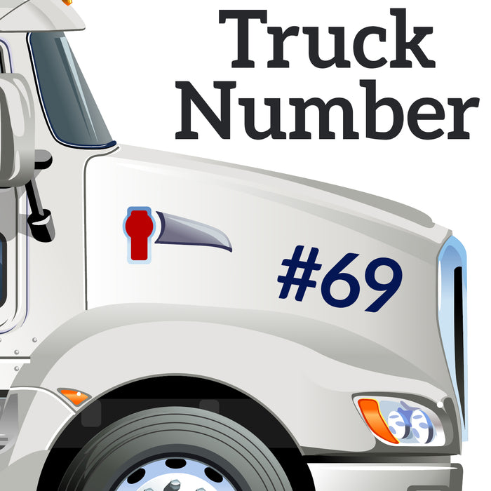 Truck Number Sticker Decal Lettering Live Proof, (Set of 2)