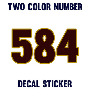 two color number decal sticker trucks