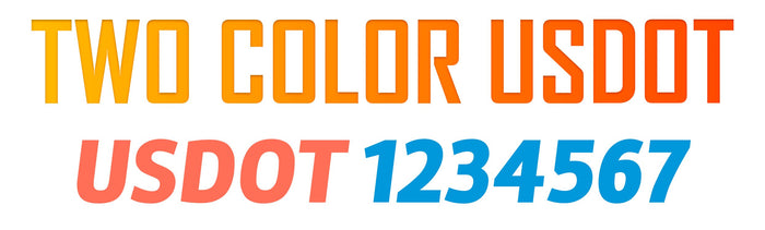 2 Color USDOT Number Decal Sticker (Set of 2)