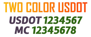 two color usdot mc decal lettering