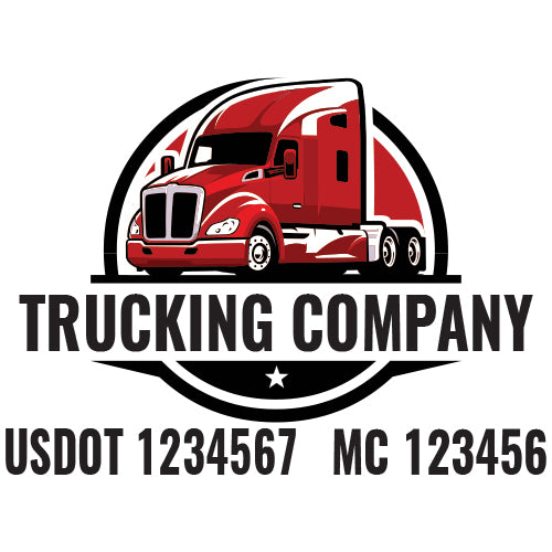 Trucking Company Number Sticker Decal Lettering (Set of 2)