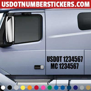 two line usdot mc decal sticker for semi trucks