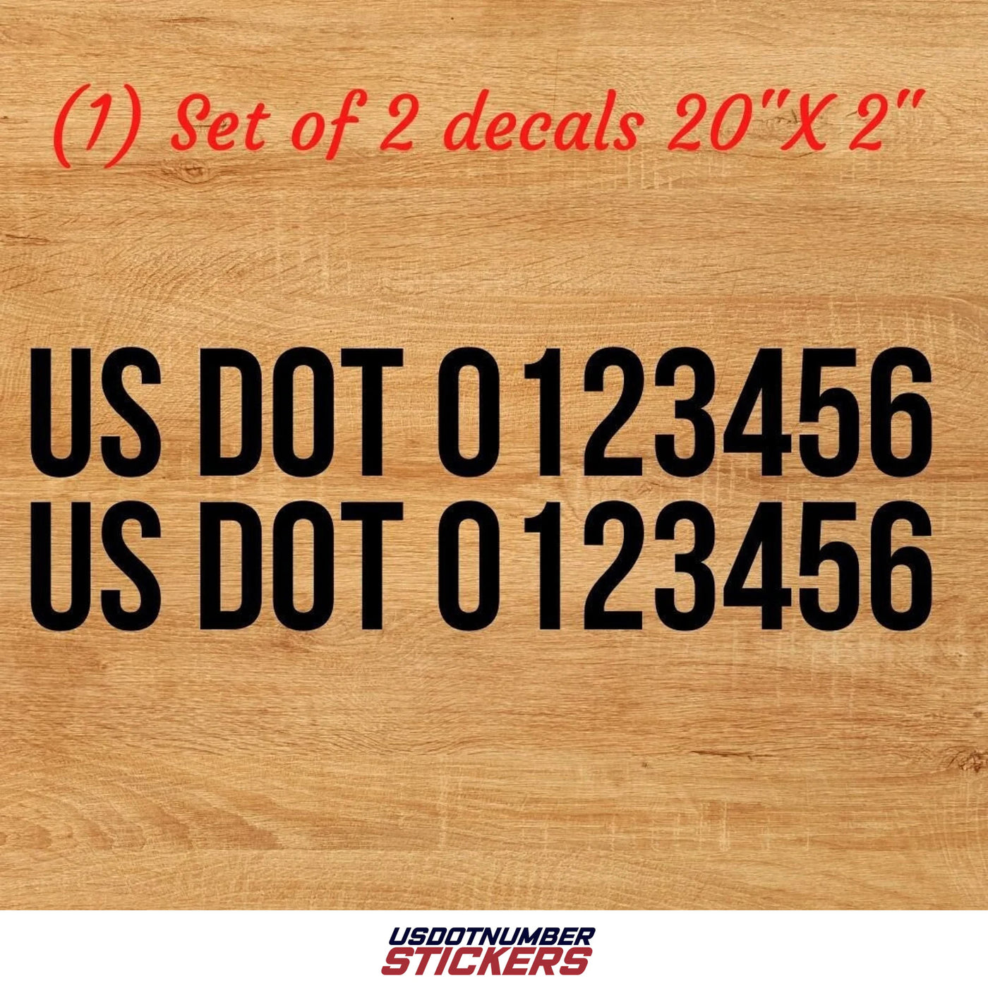 US DOT Number Registration Decal Sticker Vinyl Lettering (Set of 2