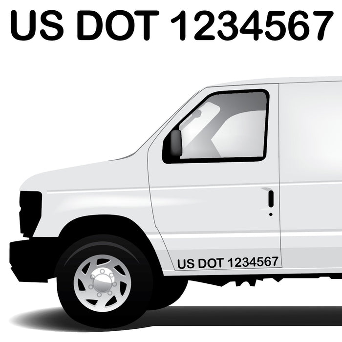 US DOT # Decal / Sticker - Choose Size & Color - USDOT VIN NUMBER Truck ID (Set of 2)