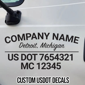 company name with usdot mc decal