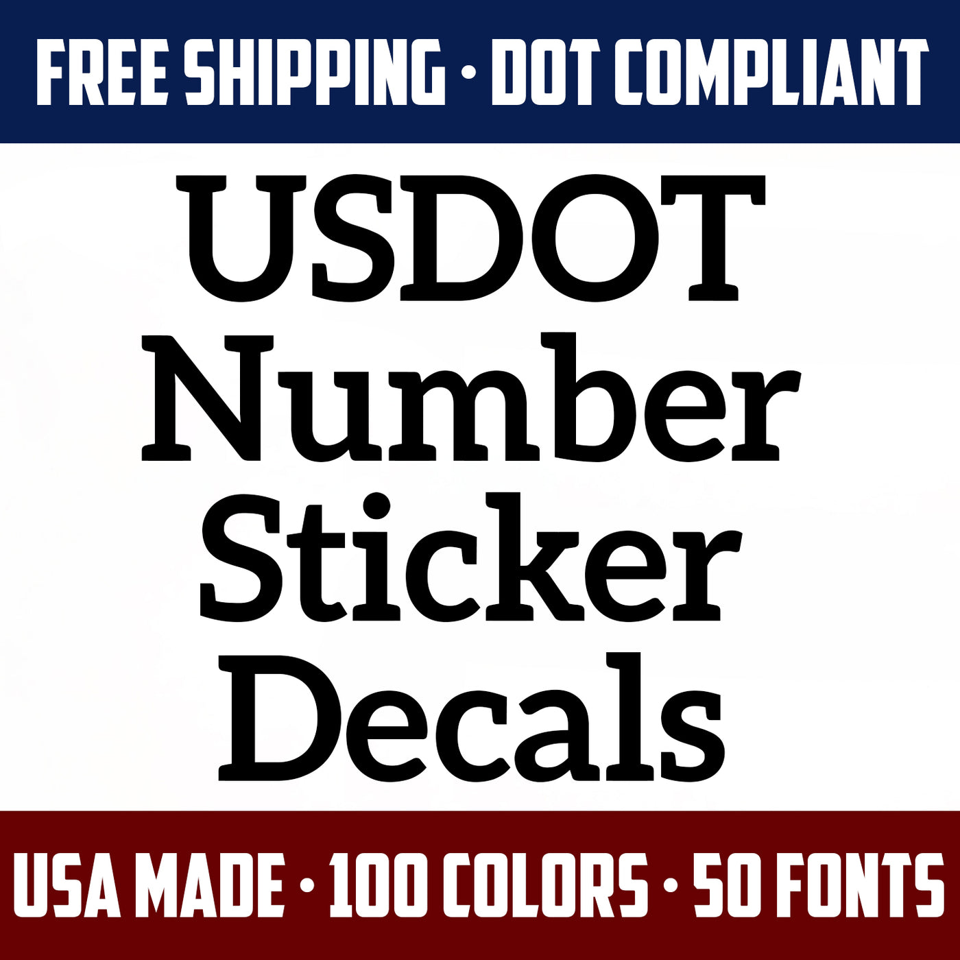 USDOT Number Sticker Decal Lettering (Set of 2) – USDOT NUMBER STICKERS