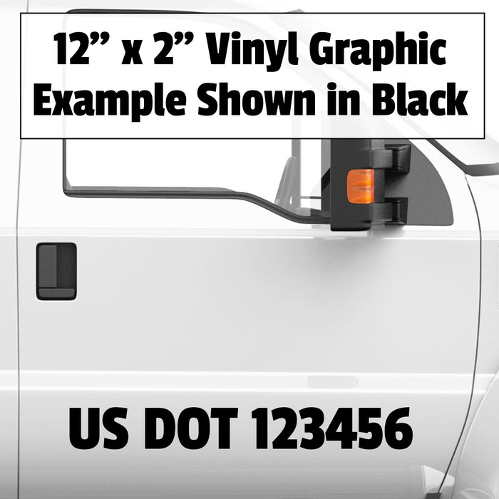 US DOT Number Vinyl Decal Sticker Lettering (Set of 2)