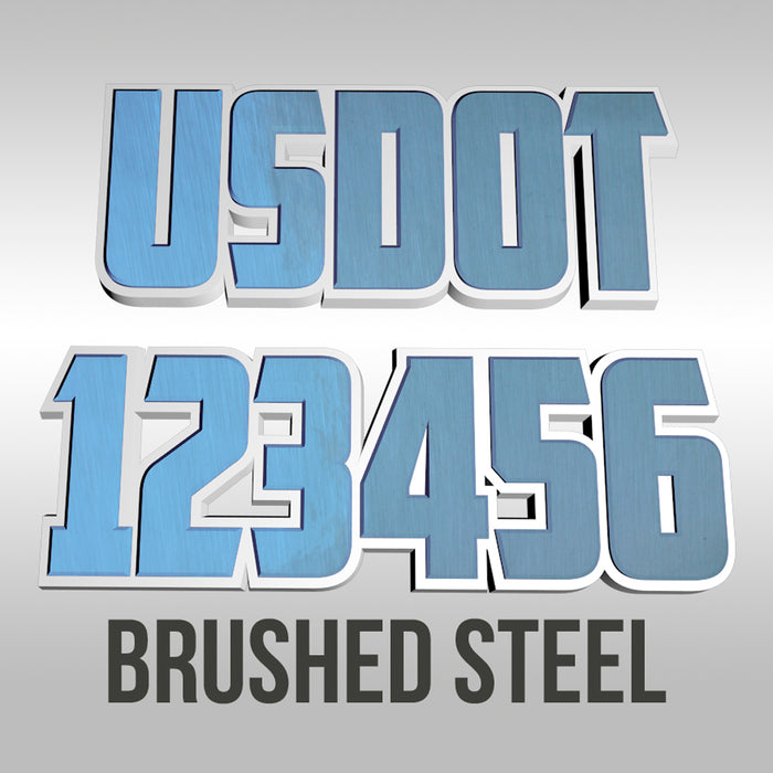 USDOT Decal Brushed Steel (Set of 2)
