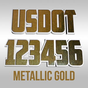usdot decal metallic gold