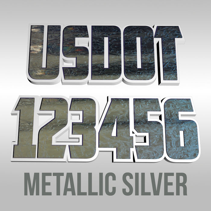 USDOT Decal Metallic Silver (Set of 2)