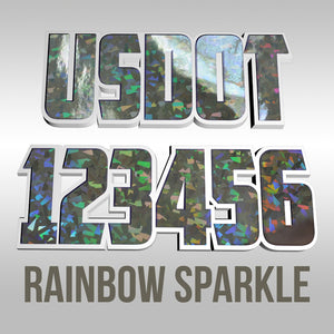 usdot decal rainbow sparkle