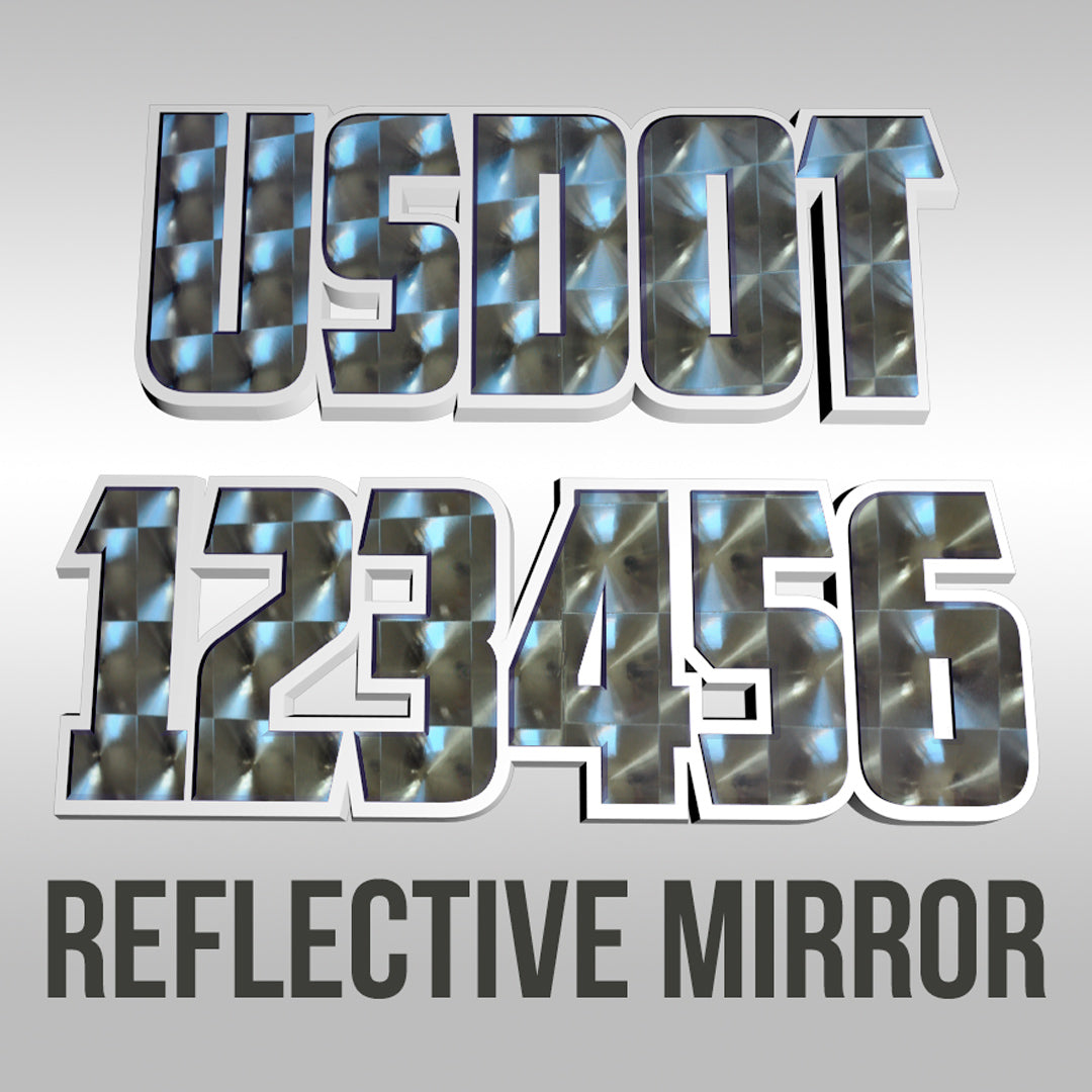 USDOT Decal Reflective Mirror (Set of 2) – USDOT NUMBER STICKERS