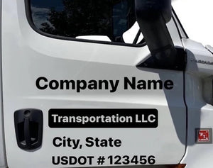 transport company name with usdot lettering stickers