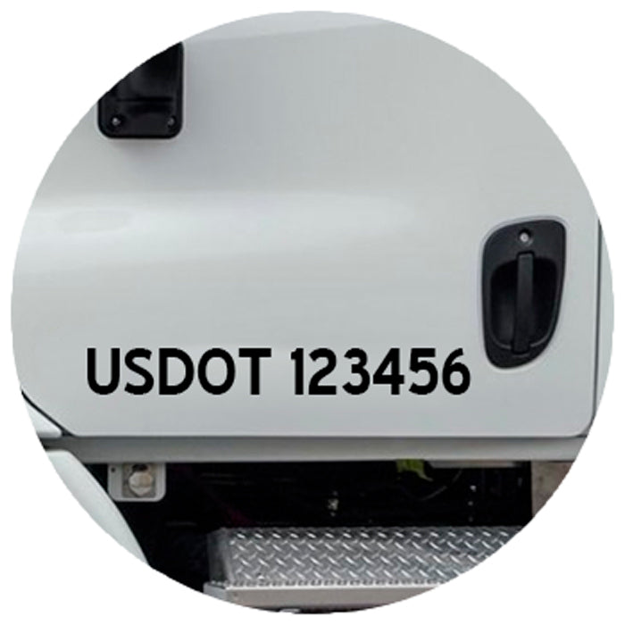 Custom US DOT (DOT) Number Sticker Decal (Set of 2)