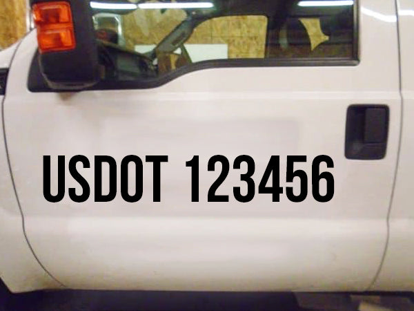 US DOT Registration Truck Number Lettering Decal Sticker (Set of 2)