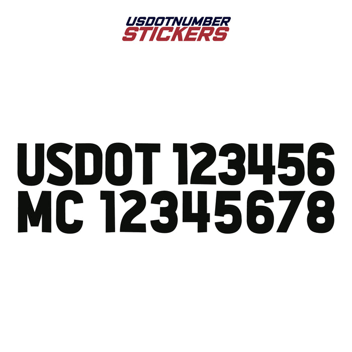 US DOT & MC Number Registration Decal Sticker