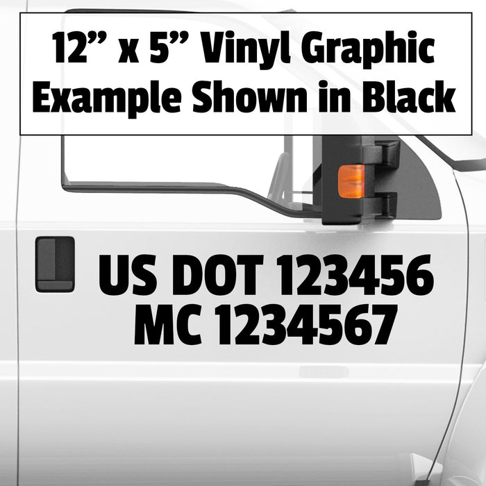 USDOT & MC Vinyl Lettering Decal Sticker (Set of 2)