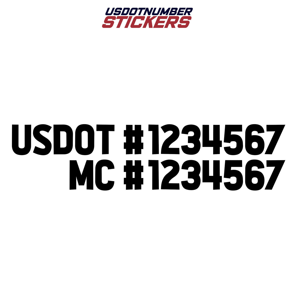 US DOT & MC Number Decal Sticker (Set of 2) USDOT NUMBER STICKERS