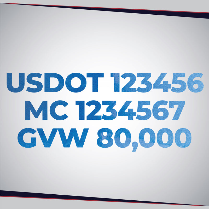 USDOT, MC & GVW Number Sticker Decal Metallic Colors (Set of