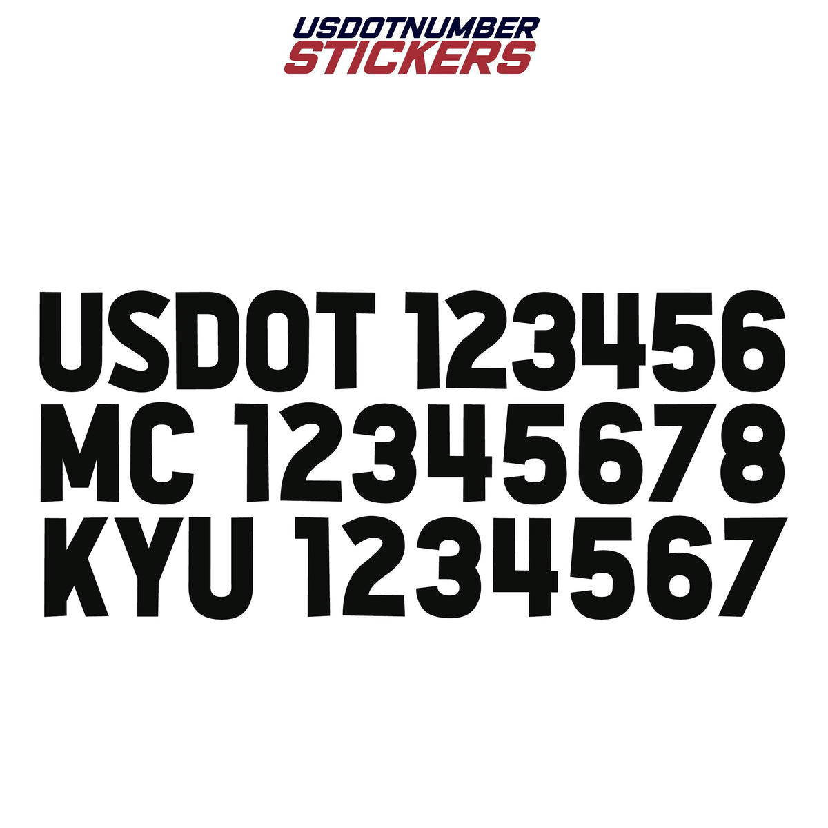 US DOT, MC & KYU Number Registration Decal Sticker – USDOT NUMBER STICKERS