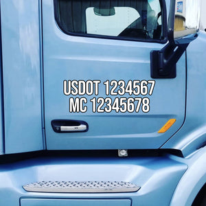 usdot mc lettering on semi truck door