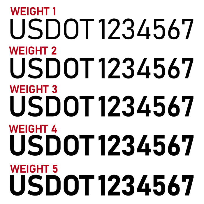 USDOT Number Sticker Decals (Truck Lettering) (Set of 2)