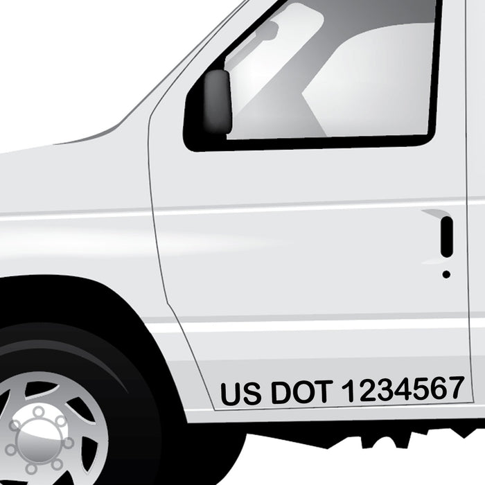 USDOT Number Vinyl Decal Stickers (Set of 2)