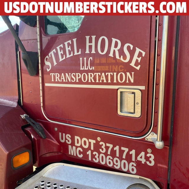 US DOT Number & Business Name, Custom DOT Sticker