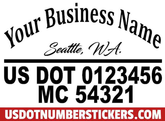 Business Trucking Name with USDOT, MC, CA, GVW, KYU or VIN Number Decal Sticker Lettering (Set of 2)