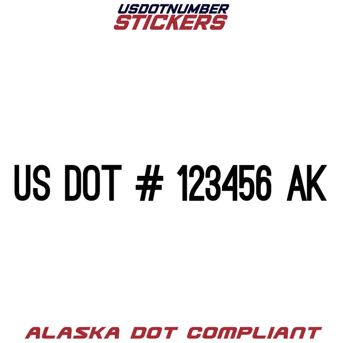 USDOT Number Sticker Alaska (AK) (Set of 2)