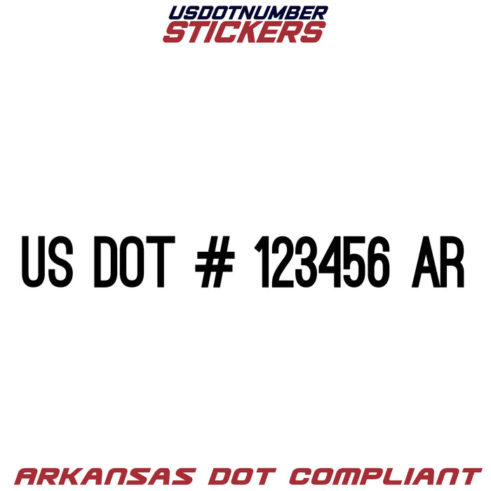 USDOT Number Sticker Arkansas (AR) (Set of 2)