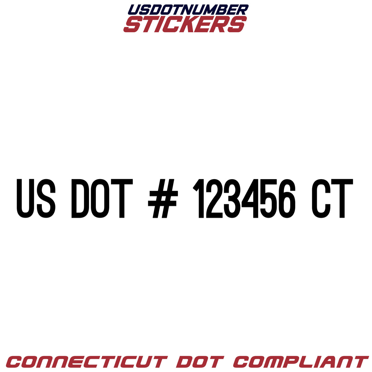 USDOT Number Sticker Connecticut (CT) (Set of 2) – USDOT NUMBER STICKERS