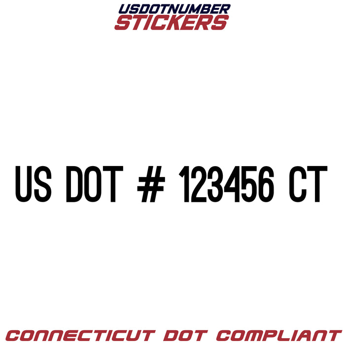 USDOT Number Sticker Connecticut (CT) (Set of 2)
