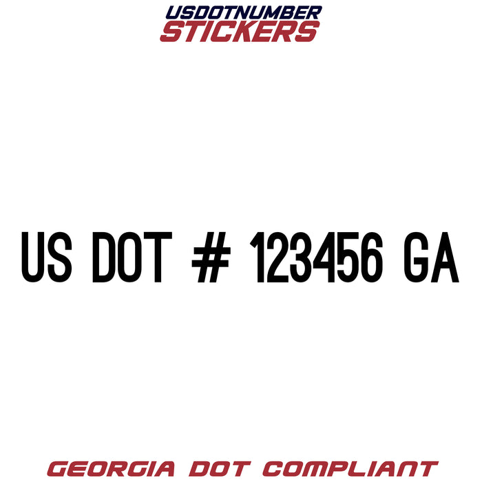 USDOT Number Sticker Georgia (GA) (Set of 2)