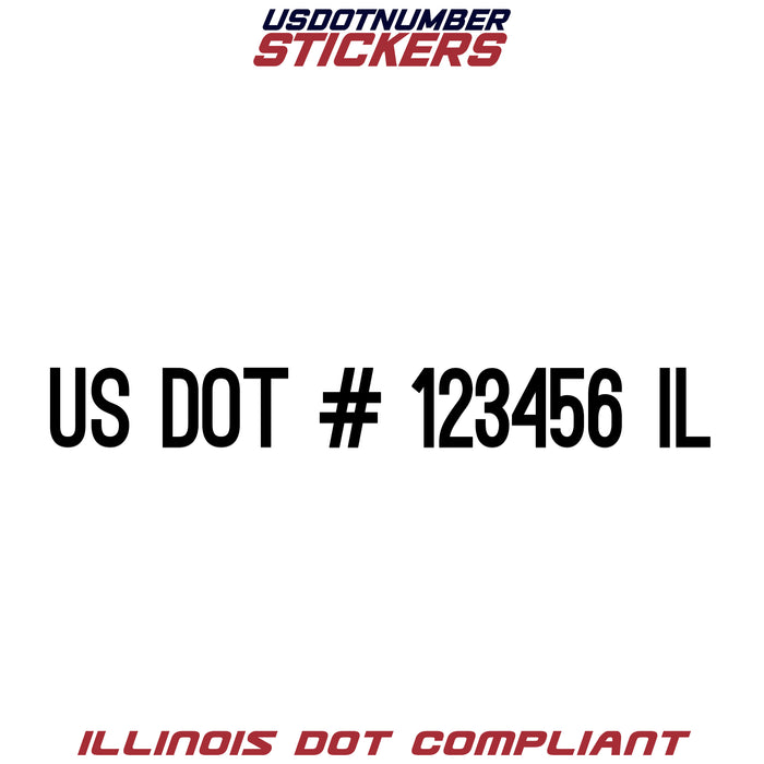USDOT Number Sticker Illinois (IL) (Set of 2)