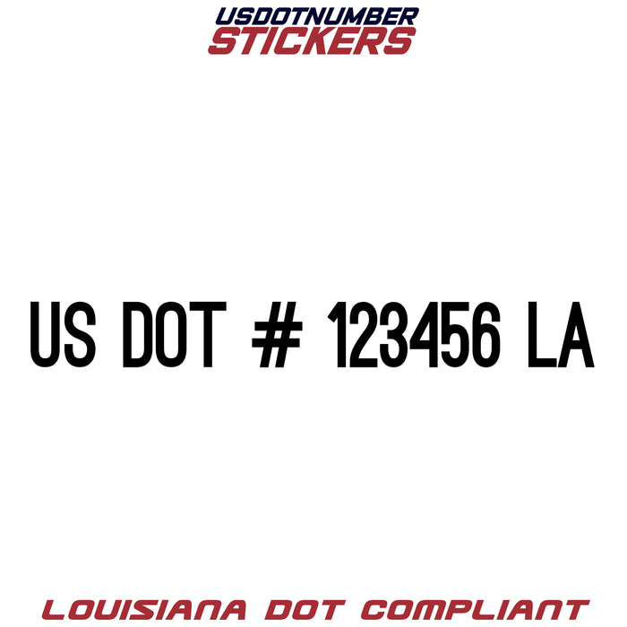 USDOT Number Sticker Louisiana (LA) (Set of 2)