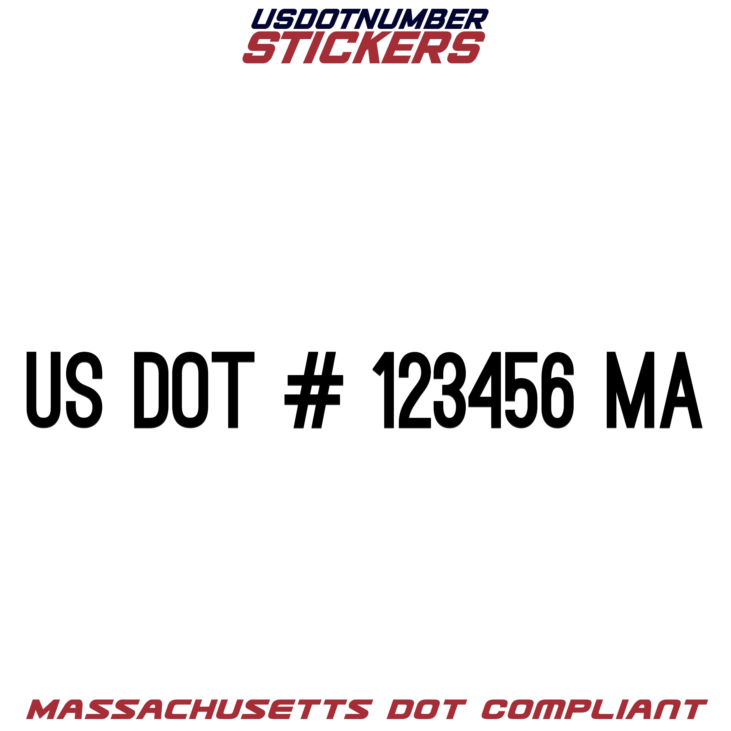 USDOT Number Sticker Massachusetts (MA) (Set of 2)