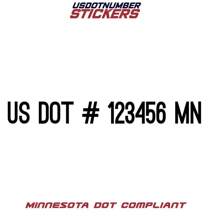 USDOT Number Sticker Minnesota (MN) (Set of 2)