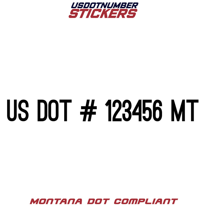 USDOT Number Sticker Montana (MT) (Set of 2)