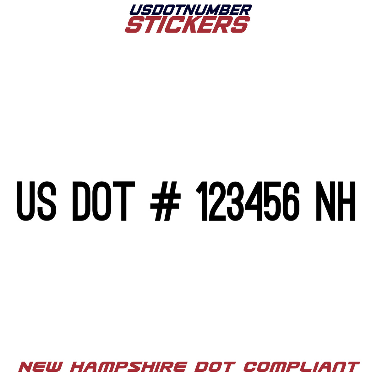 USDOT Number Sticker New Hampshire (NH) (Set of 2) – USDOT NUMBER STICKERS