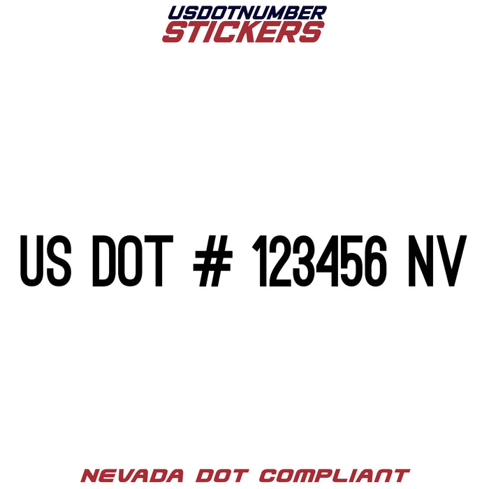 USDOT Number Sticker Nevada (NV) (Set of 2)