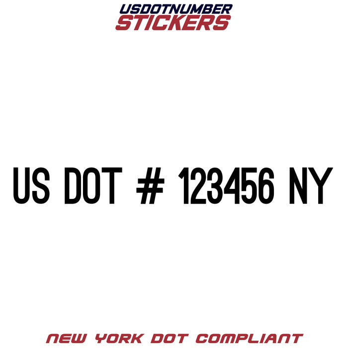 USDOT Number Sticker New York (NY) (Set of 2)