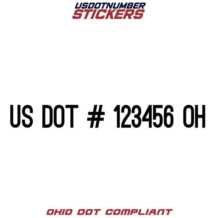 USDOT Number Sticker Ohio (OH) (Set of 2)