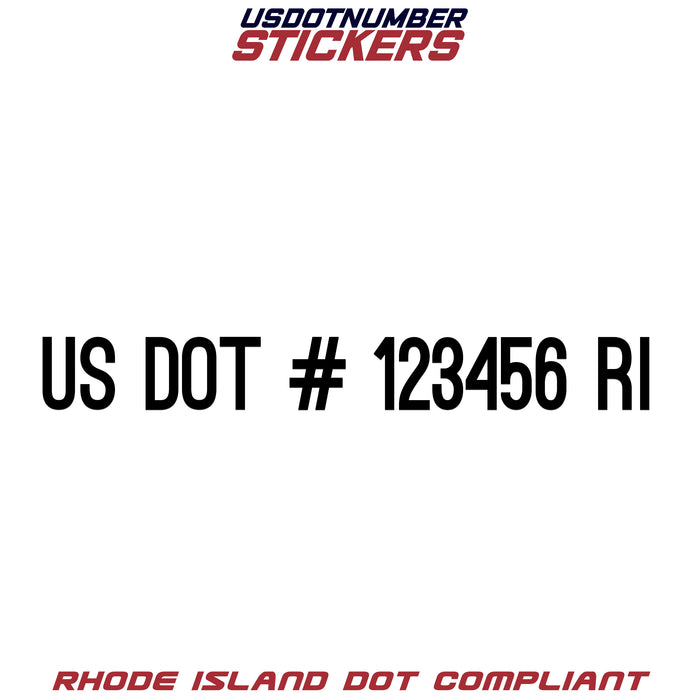 USDOT Number Sticker Rhode Island (RI) (Set of 2)